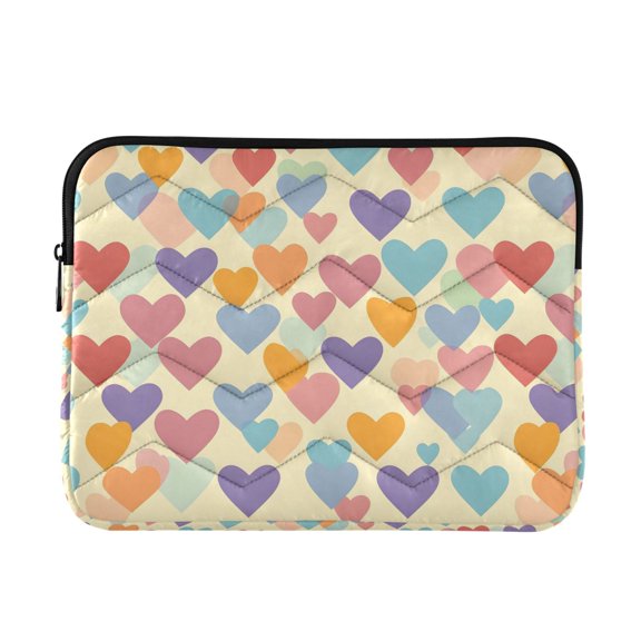 BZSMCE Multi-Layer Padded Hearts Pattern Laptop Sleeve Waterproof Shock Resistant Notebook Case for 13/14/15/16 Inch Laptops Office Slim Portable Computer Pouch