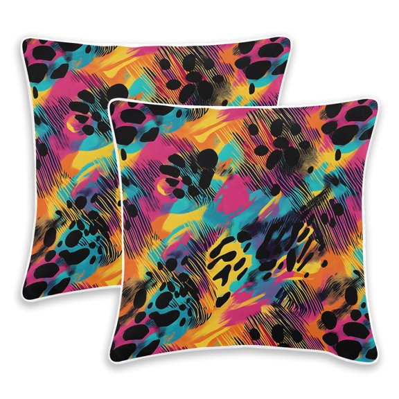 BZSMCE Multicolour Pattern Throw Pillow Covers Set of 2 Decorative Pillow Cases Covers for Sofa Bed Living Room
