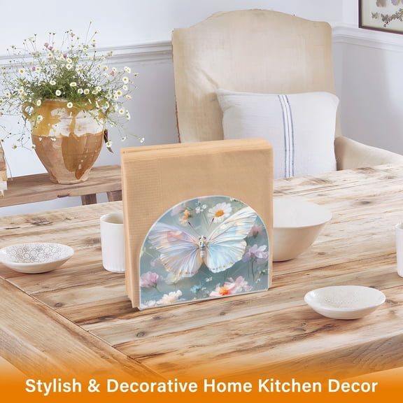 BZSMCE Napkin Holder Creative Butterfly Serenity Pattern Classic Napkin Holders