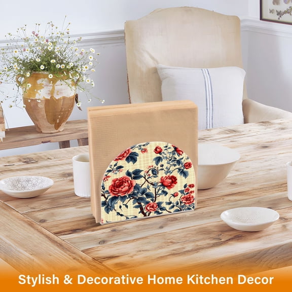 BZSMCE Napkin Holder Creative Roses in Bloom Pattern Classic Napkin Holders