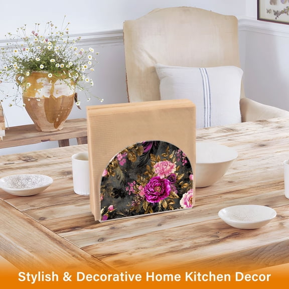 BZSMCE Napkin holder Creative Forals Bloom Pattern Classic Napkin Holders for Tables, Dining Table Napkin Holders for Kitchen