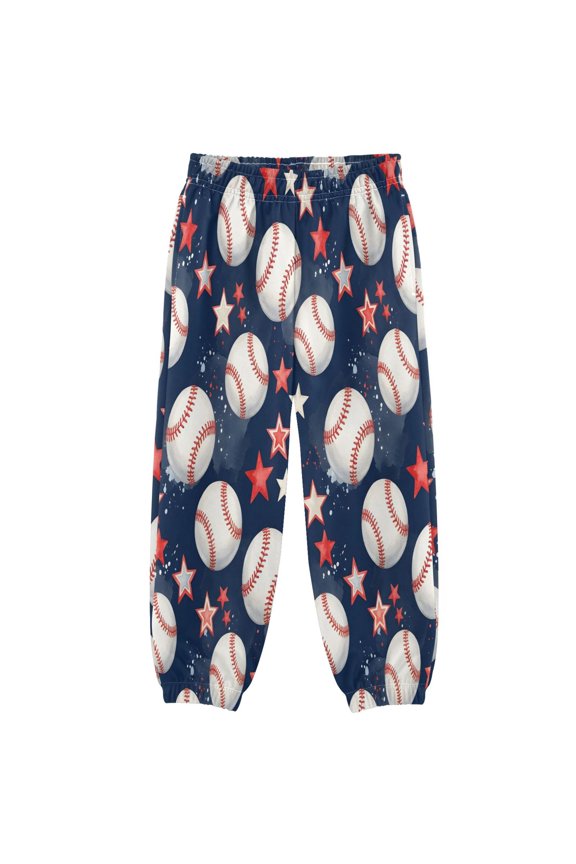 BZSMCE Nebula Baseball Pattern Print Elastic Waist Jogger Pants Lightweight Wind Resistant Casual Athletic Trousers with Cuffed Ankles & Side Pockets