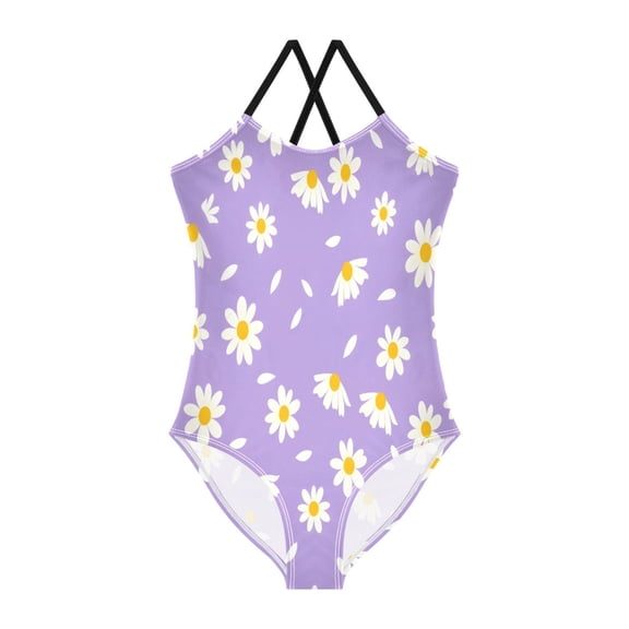 BZSMCE One-Piece Swimsuit with Crisscross StrapsDaisy Pattern