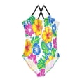 BZSMCE One-Piece Swimsuit with Crisscross StrapsPink Yellow Blue ...