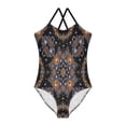BZSMCE One-Piece Swimsuit with Crisscross StrapsStarlit Labyrinth ...
