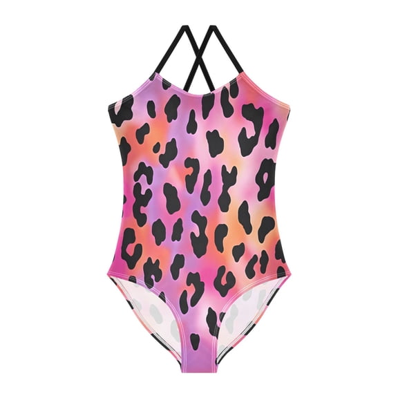 BZSMCE One-Piece Swimsuit with Crisscross StrapsVibrant Pattern