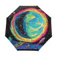 thumbnail image 1 of BZSMCE One-Touch Auto Open Close Rain Umbrella With Creative Colorful Planet and Stars Pattern, 1 of 7