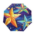 thumbnail image 1 of BZSMCE One-Touch Auto Open Close Rain Umbrella With Creative Cosmic Brightness Pattern, 1 of 7