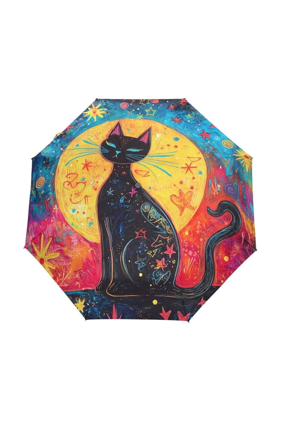 One-Touch Auto Open Close Rain Umbrella With Creative Eternal Nightwatcher Pattern