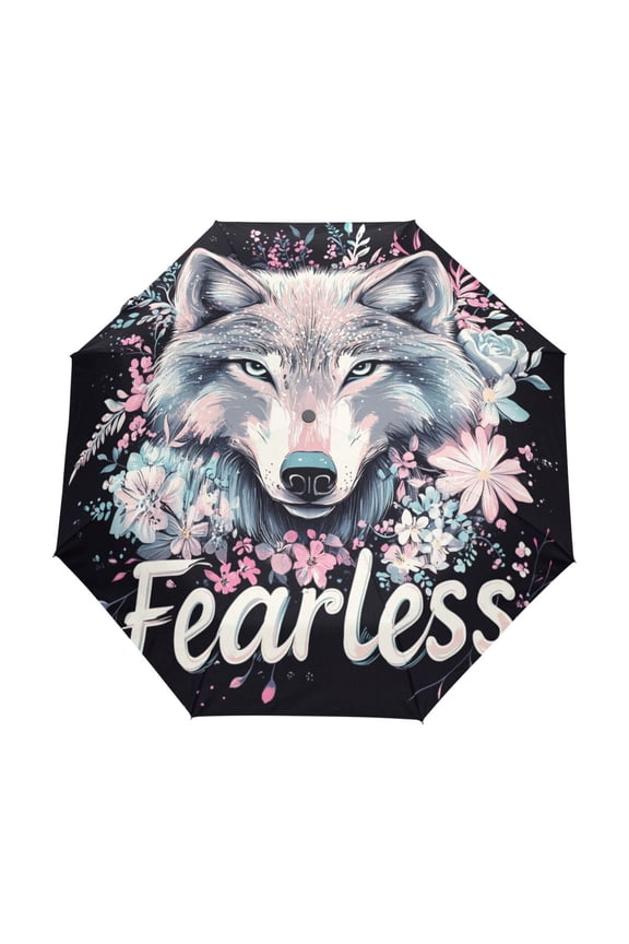 One-Touch Auto Open Close Rain Umbrella With Creative Fearless Spirit Pattern