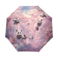 thumbnail image 1 of BZSMCE One-Touch Auto Open Close Rain Umbrella With Creative Panda Playground Pattern, 1 of 7