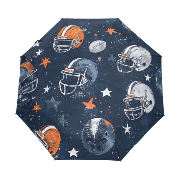BZSMCE One-Touch Auto Open Close Rain Umbrella With Creative Starstruck Football Pattern