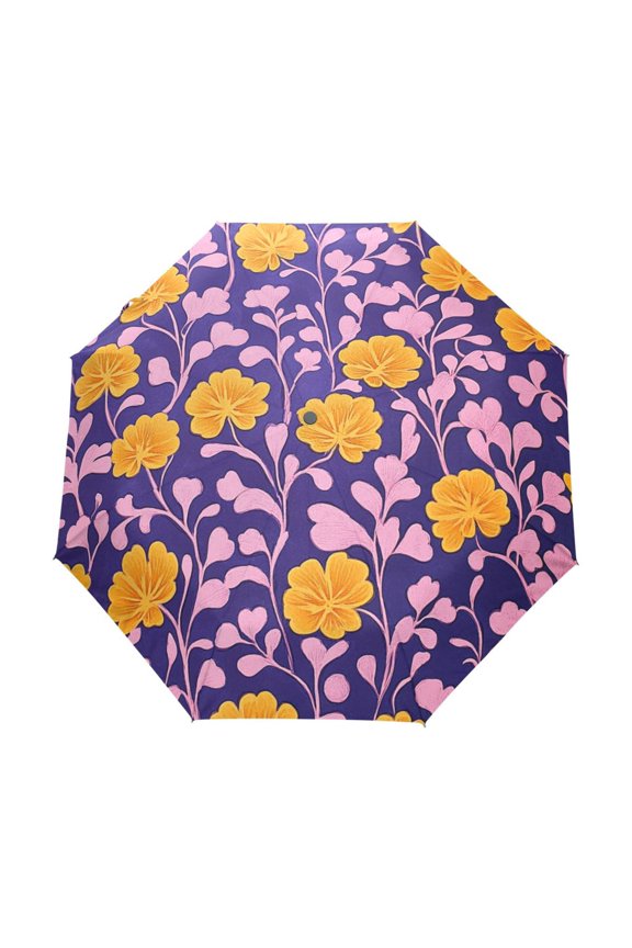 One-Touch Auto Open Close Rain Umbrella With Creative Sunny Floral Dance Pattern