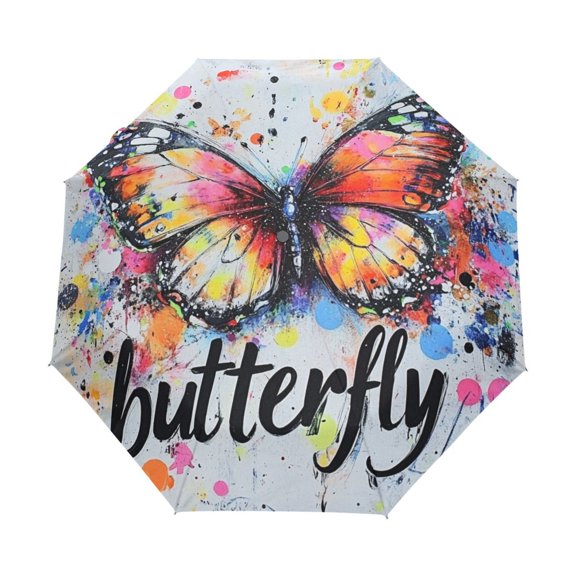 BZSMCE One-Touch Auto Open Close Rain Umbrella With Creative Vibrant Metamorphosis Pattern