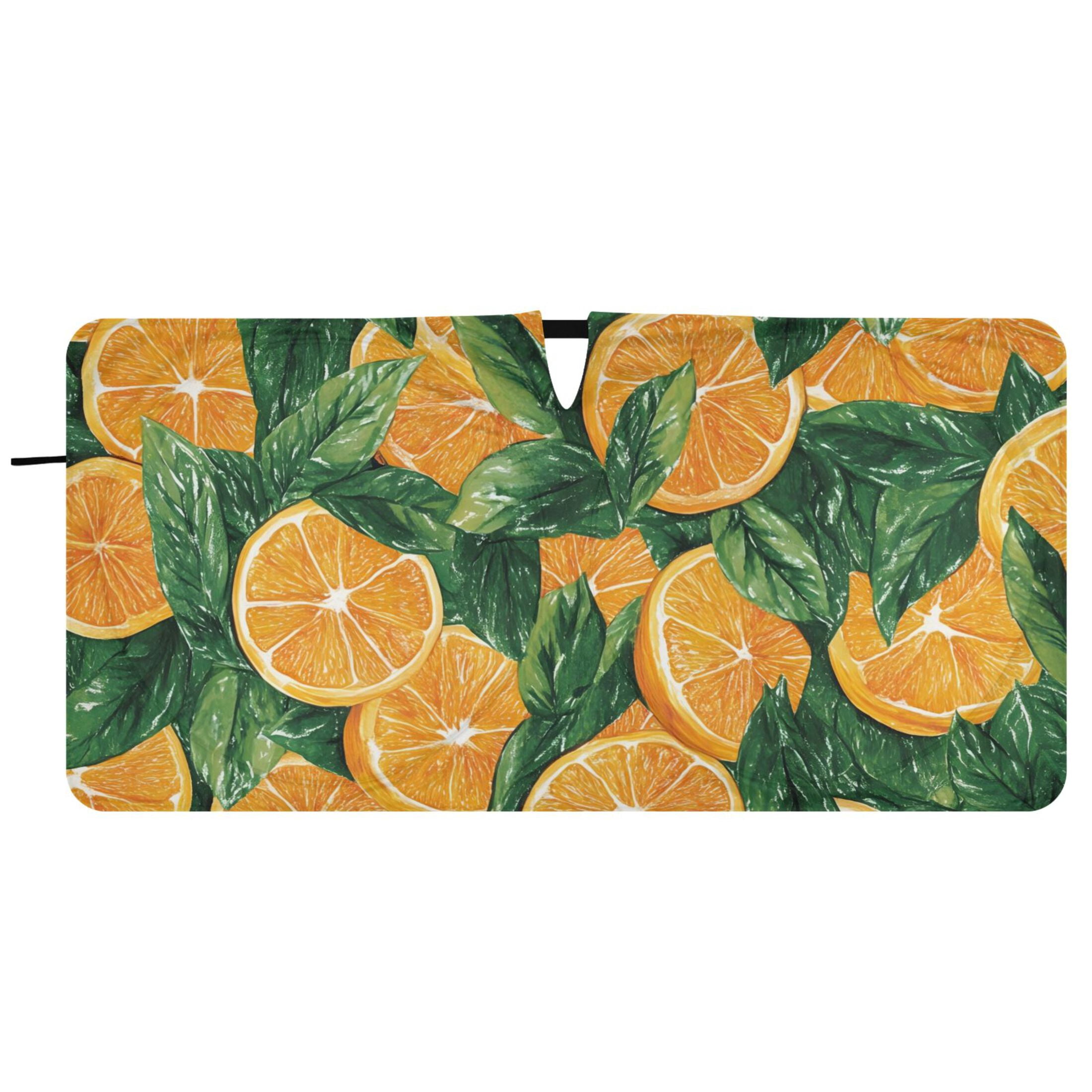 BZSMCE Orange Leaves Pattern Shade Foldable UV Protection for Car SUV ...