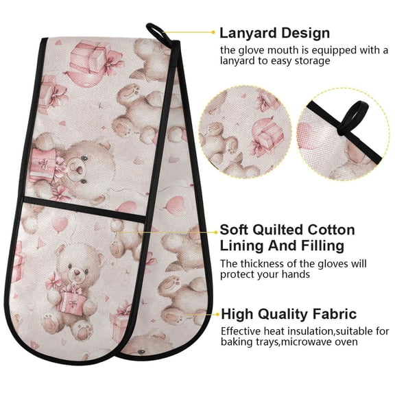 BZSMCE Oven Mitts Adorable Gift Giver Creative Pattern Resistant Kitchen Gloves
