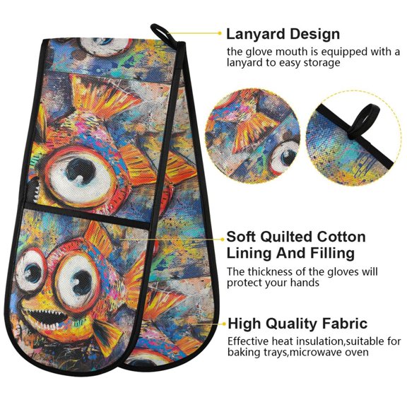 BZSMCE Oven Mitts Bubbly Dreams Creative Pattern Resistant Kitchen Gloves