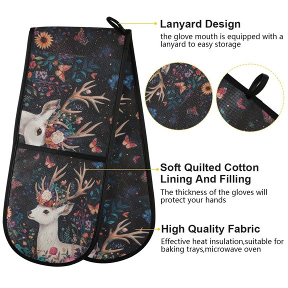 BZSMCE Oven Mitts Butterfly Dreams Creative Pattern Resistant Kitchen Gloves