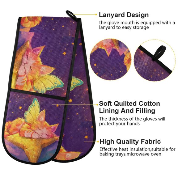 BZSMCE Oven Mitts Butterfly Dreams Creative Pattern Resistant Kitchen Gloves