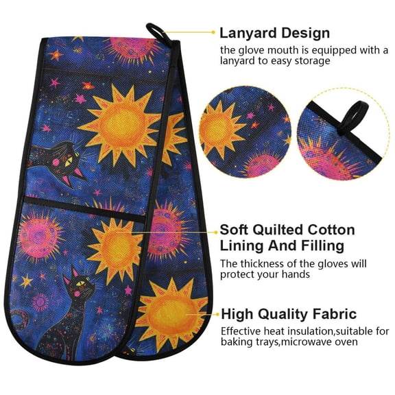 BZSMCE Oven Mitts Celestial Dreams Creative Pattern Resistant Kitchen Gloves