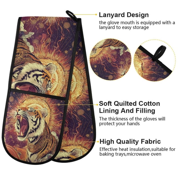 BZSMCE Oven Mitts Cosmic King Creative Pattern Resistant Kitchen Gloves