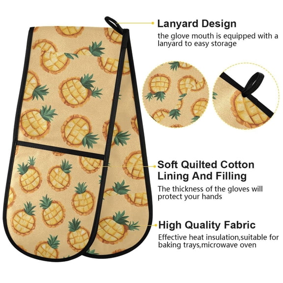 BZSMCE Oven Mitts Design Pineapple Pattern Creative Pattern Resistant Kitchen Gloves