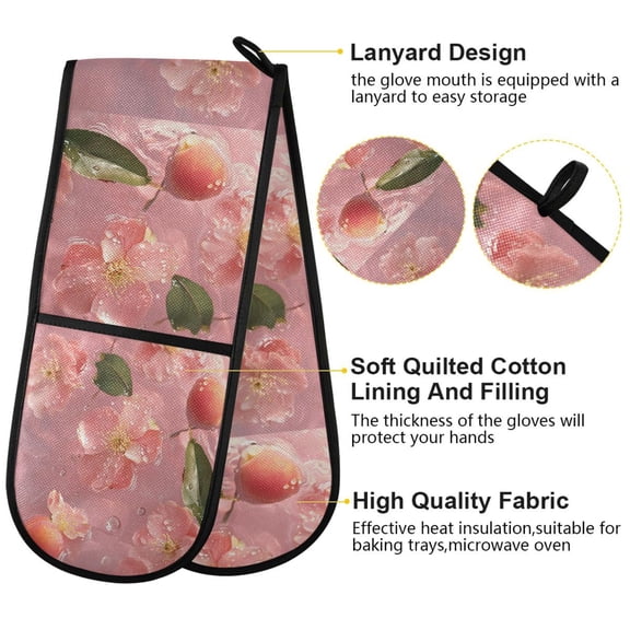 BZSMCE Oven Mitts Floral Water Dance Creative Pattern Resistant Kitchen Gloves
