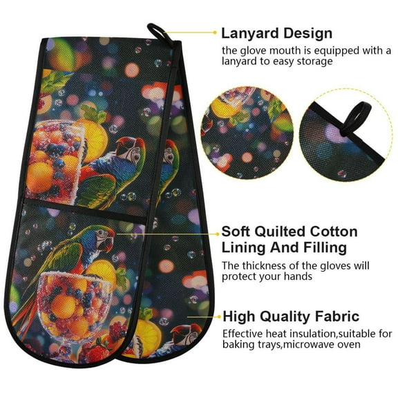 BZSMCE Oven Mitts Fruit Fiesta Delight Creative Pattern Resistant Kitchen Gloves