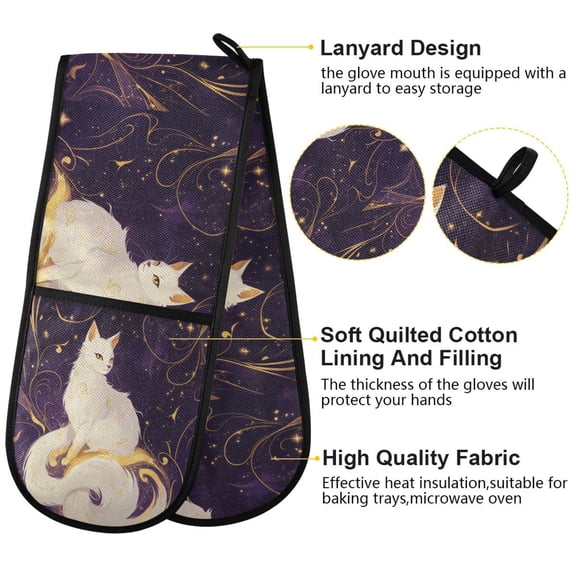 BZSMCE Oven Mitts Galactic Dreams Creative Pattern Resistant Kitchen Gloves