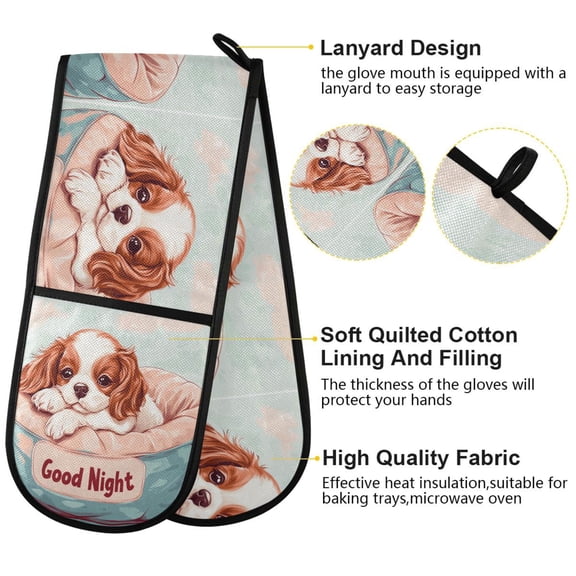 BZSMCE Oven Mitts Hound Baby Painting Creative Pattern Resistant Kitchen Gloves