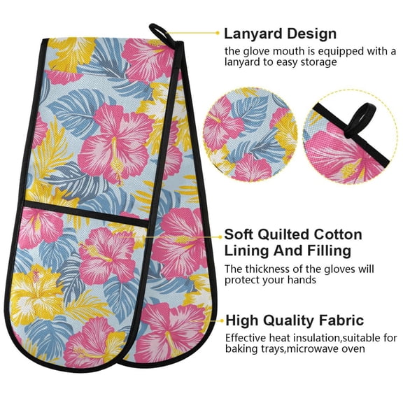 BZSMCE Oven Mitts Island Dreams Creative Pattern Resistant Kitchen Gloves