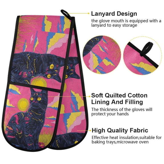 BZSMCE Oven Mitts Neon Dreams Creative Pattern Resistant Kitchen Gloves