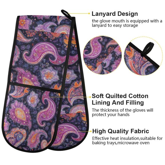 BZSMCE Oven Mitts Paisley Dreams Creative Pattern Resistant Kitchen Gloves