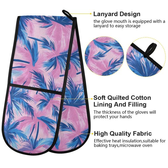 BZSMCE Oven Mitts Palm World Creative Pattern Resistant Kitchen Gloves