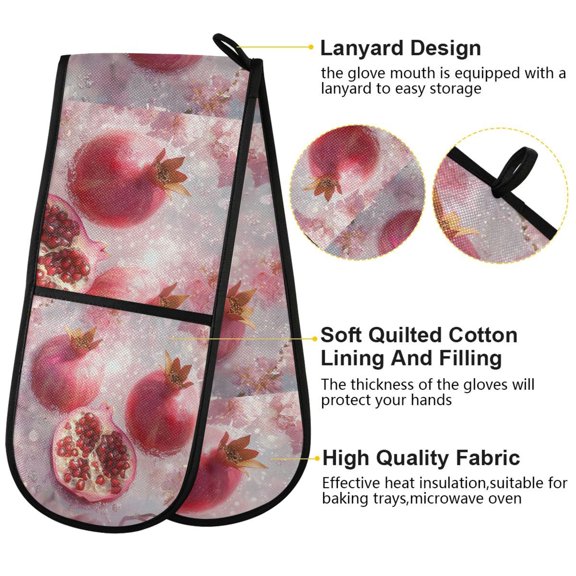 BZSMCE Oven Mitts Pomegranate Dreams Creative Pattern Resistant Kitchen Gloves