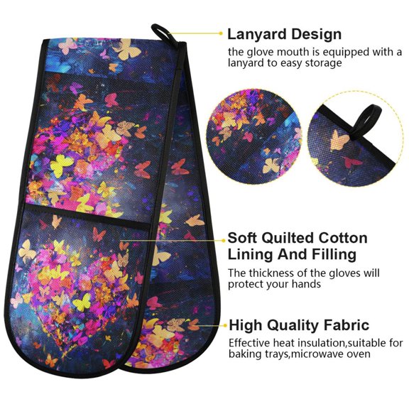 BZSMCE Oven Mitts Serene Blossom Dreams Creative Pattern Resistant Kitchen Gloves