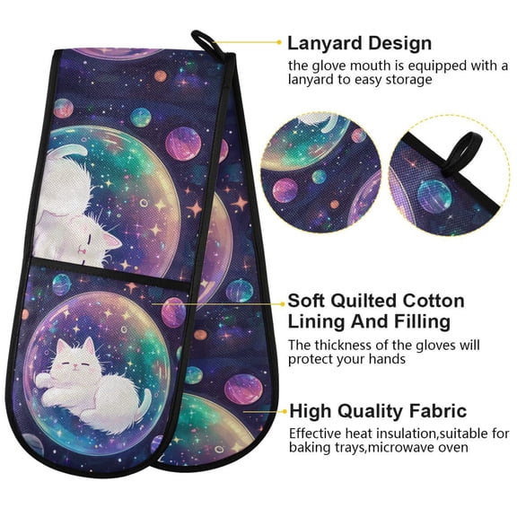 BZSMCE Oven Mitts Starlit Dreams Creative Pattern Resistant Kitchen Gloves