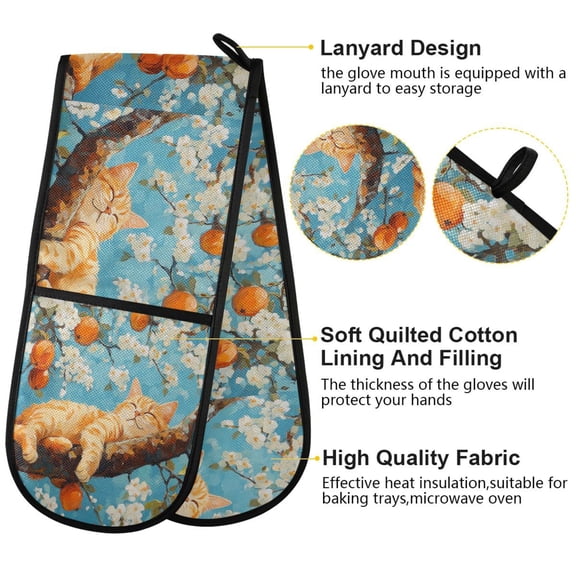 BZSMCE Oven Mitts Sweet Dreams in Citrus Creative Pattern Resistant Kitchen Gloves