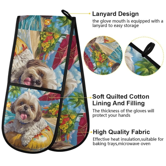 BZSMCE Oven Mitts Tropical Float Buddy Creative Pattern Resistant Kitchen Gloves