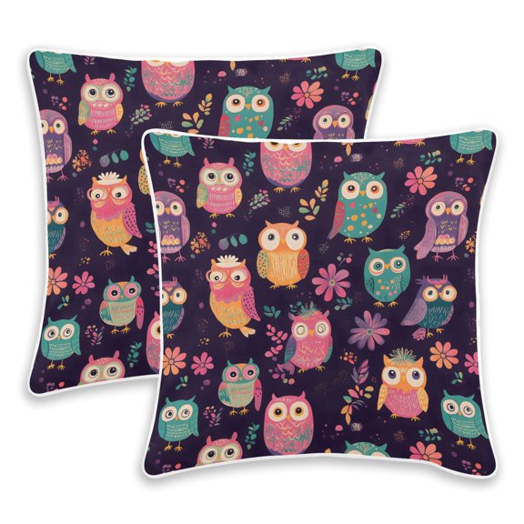 BZSMCE Owl Throw Pillow Covers Set of 2 Decorative Pillow Cases Covers for Sofa Bed Living Room