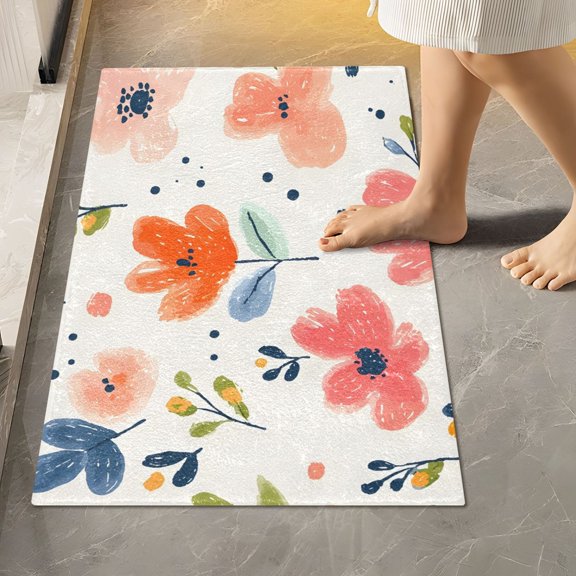 BZSMCE Pattern Color Pattern Pattern 2-Piece Non-Slip Absorbent Bathroom Rug Set, Soft Bath Mat & Toilet Rug