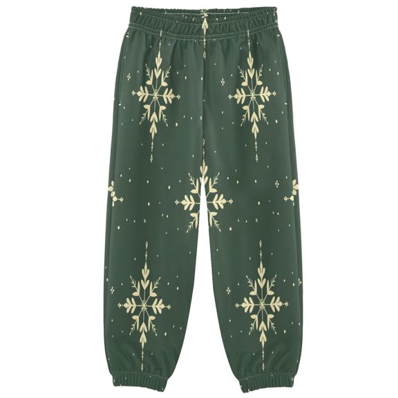 BZSMCE Pattern Green Pattern Print Elastic Waist Jogger Pants Lightweight Wind Resistant Casual Athletic Trousers with Cuffed Ankles & Side Pockets