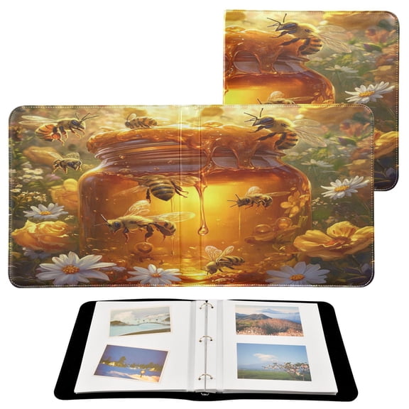 BZSMCE Photo Album Book Scrapbooking Busy Bee Take Honey Printed Picture Album