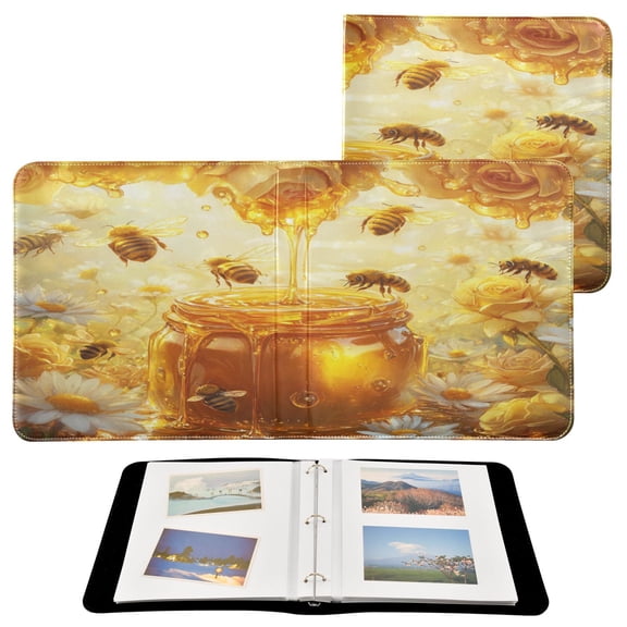 BZSMCE Photo Album Book Scrapbooking Cute Bee Take Honey Printed Picture Album