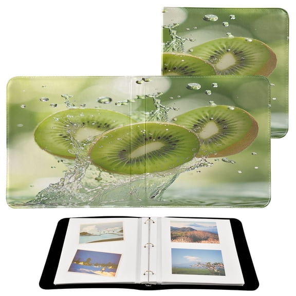 BZSMCE Photo Album Book Scrapbooking Kiwi Slices Fall Into Water Printed Picture Album