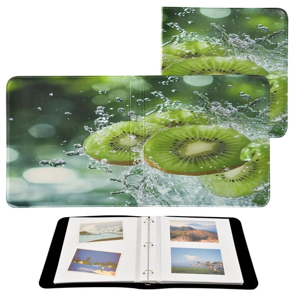 BZSMCE Photo Album Book Scrapbooking Kiwi Slices Splashing in Water Printed Picture Album
