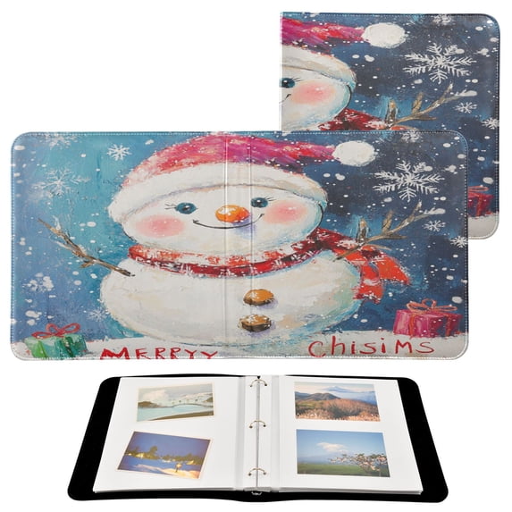 BZSMCE Photo Album Book Scrapbooking Merry Christmas Snowman Printed Picture Album