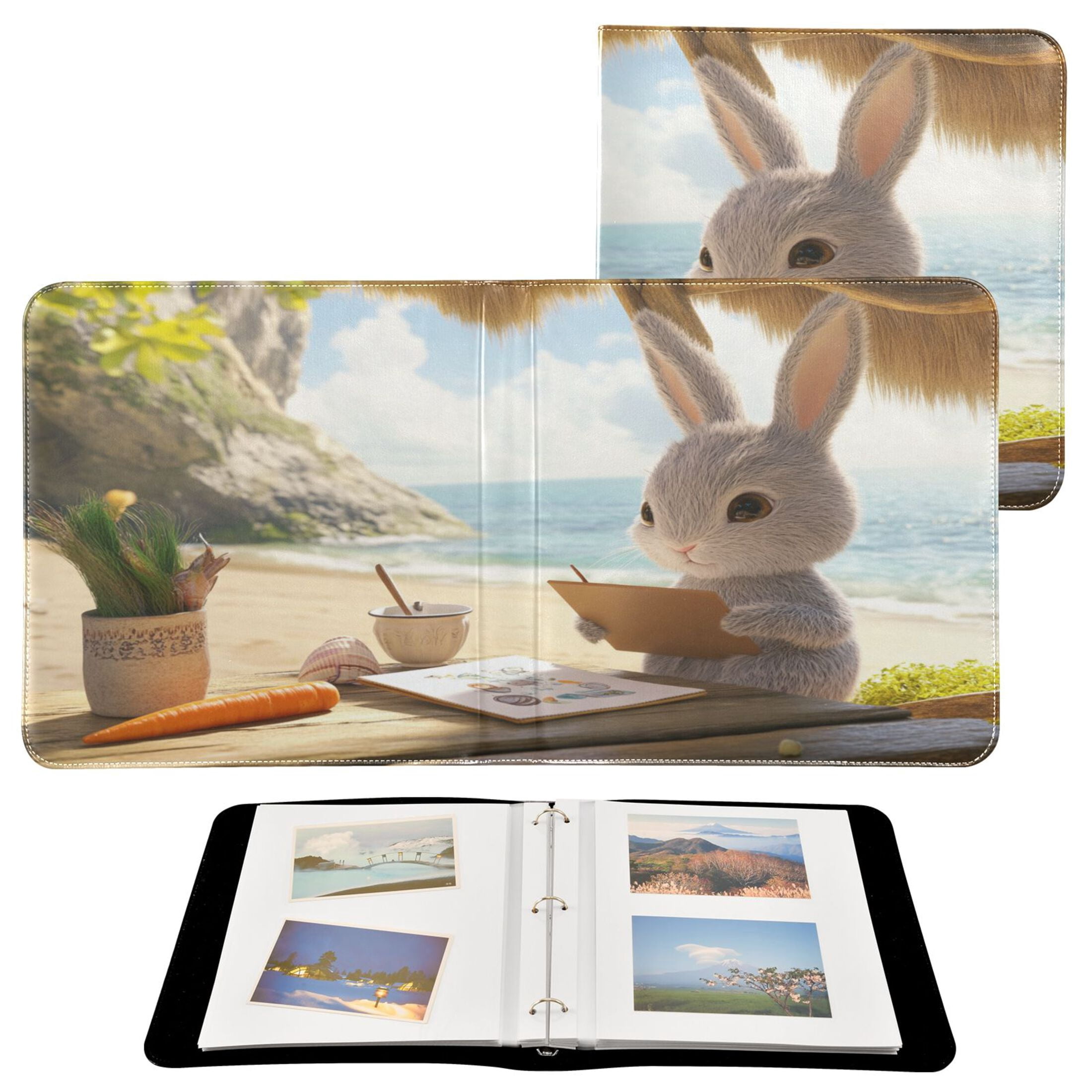 BZSMCE Photo Album Book Scrapbooking Rabbit Drawing at The Beach ...