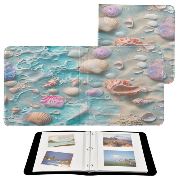 BZSMCE Photo Album Book Scrapbooking Seashells Beach Printed Picture Album