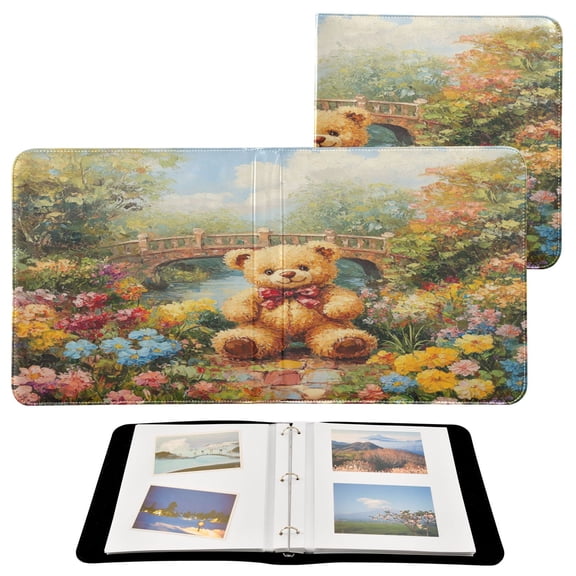 YAZAOO Photo Album Book Scrapbooking Sunlit Teddy Printed Picture Album